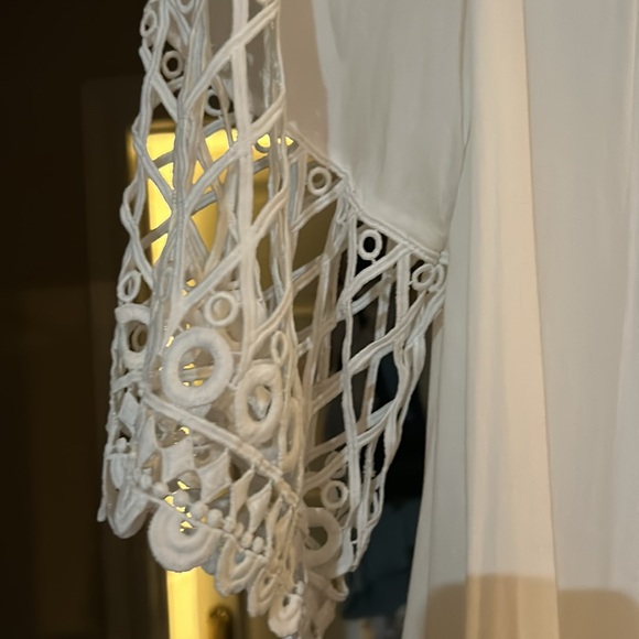 Selfie Leslie White Lace Cut out Summer Dress 3/4 Sleeve - Picture 6 of 6